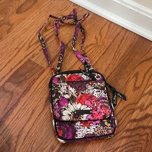 Vera Bradley Crossbody Bag - Purple and Brown Floral